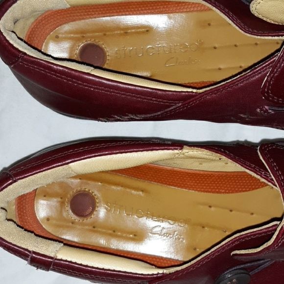 Clarks Unstructured Loop Burgundy Leather Shoes‎ - Picture 6 of 7